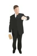 businessman watching at time