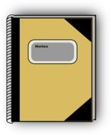 yellow with black notebook, illustration