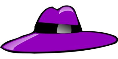 painted bright purple hat