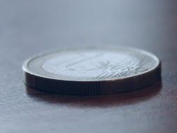 macro photography of euro coin