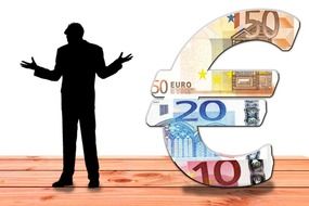 man silhouette and euro symbol as a drawing