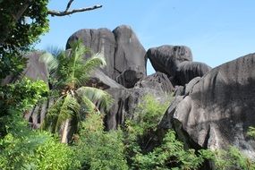 large stones near the dam
