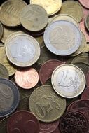 strewn euro coins