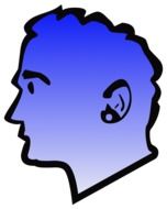 blue silhouette man drawing