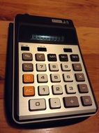 vintage calculator on the table