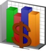 dollar sign on color chart background