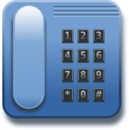blue deskphone, illustration