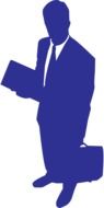 blue silhouette of a businessman