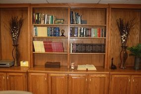 bookcase in the conference room