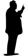 black silhouette of a businessman