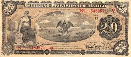 twenty pesos banknote mexico money