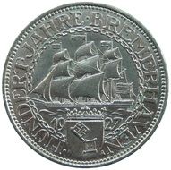 reichsmark coin with illustration of Bremerhaven