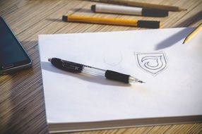 Clipart of the sketch on a paper