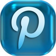 large blue pintrest logo icon