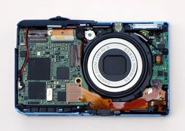 disassembled digital camera