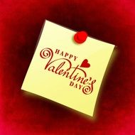 Clipart of happy valentine's Day sign on a memo