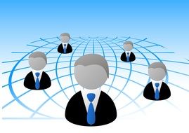 Image of businessmen in the global network