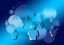 Clipart of blue internet users