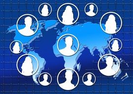 businessmen communication teamwork planet