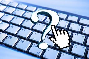 keyboard and question drawing