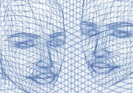 wireframe drawings of the face