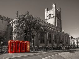 telephone booths near the church in london