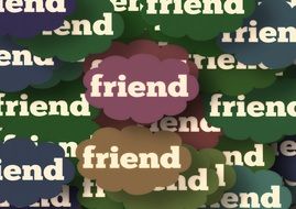 Colored clouds with the inscription "friend"