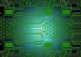 green conductors on a computer board