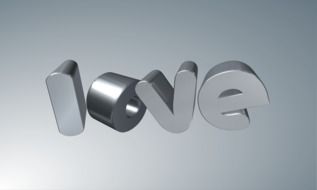 love 3d text drawing