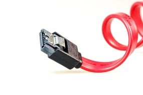 Red cable with plug