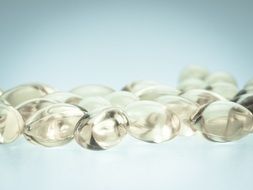 Closeup photo of the dietary supplements pills
