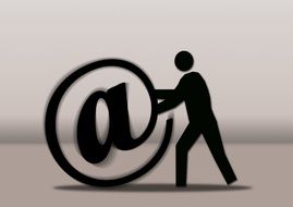 Picture of man's silhouette with email symbol