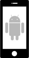 drawn smartphone with android on screen