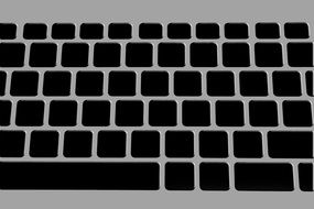 keyboard with empty black keys, drawing