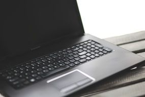 black laptop closeup