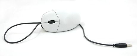 white mouse computer as a drawing