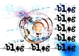 A screensaver with the words "blog"