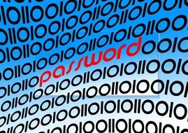 A screensaver with the words "password"