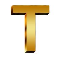 uppercase letter gold T