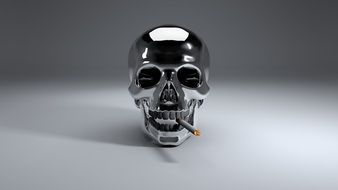 smoking cigarette skull