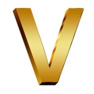 uppercase letter gold V