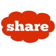 red cloud with word share
