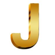 Large golden letter "j"