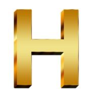 uppercase letter gold H