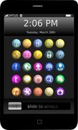 social network logos on a mobile phone screen