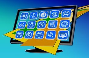 icons monitor drawing