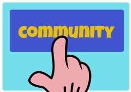 Community label with the image of the hand