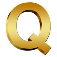 uppercase letter gold Q