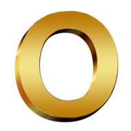 uppercase letter gold O