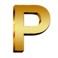 uppercase letter gold P